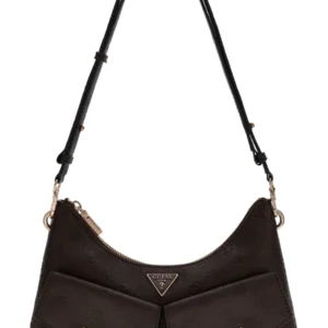 GUESS BLAKE CNVRTBL SHOULDER BAG - BROWN LOGO