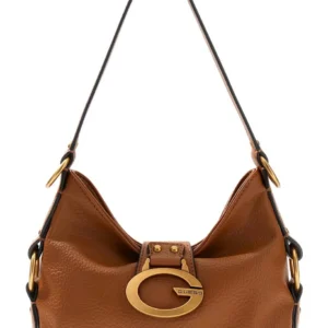 GUESS CAMDEN MINI SHOULDER BAG - COGNAC