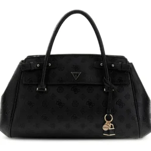 GUESS DIANA 3 COMP SATCHEL - BLACK LOGO