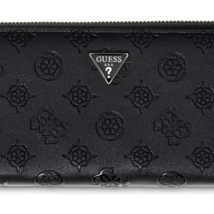 GUESS DIANA SLG LARGE ZIP AROUND - BLACK LOGO