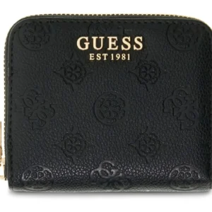 GUESS ELLA LOGO SLG SMALL ZIP AROUND - BLACK LOGO