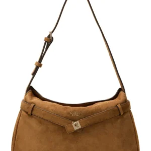 GUESS ELLA SHOULDER BAG - COGNAC