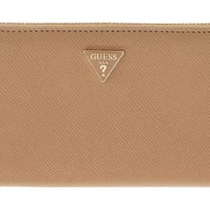 GUESS GILDA SLG LARGE ZIP AROUND - BEIGE