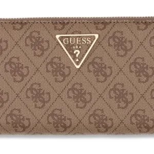GUESS LAUREL II SLG LARGE ZIP AROUND - LATTE LOGO