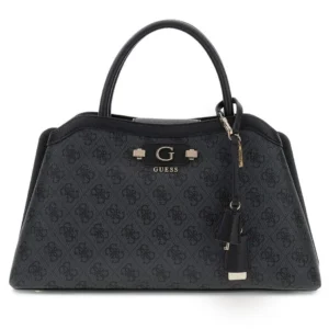 GUESS LINDSEY GIRLFRIEND SATCHEL - COAL LOGO