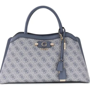 GUESS LINDSEY GIRLFRIEND SATCHEL - SLATE LOGO