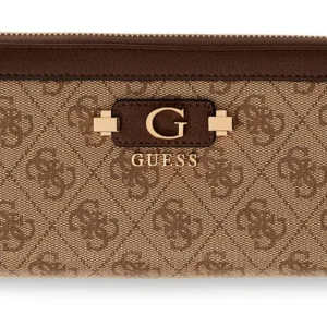 GUESS LINDSEY SLG LARGE ZIP AROUND - LATTE LOGO