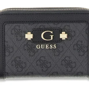 GUESS LINDSEY SLG MED DOUBLE ZIP - COAL LOGO