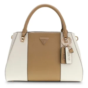 GUESS NOELLE II LUXURY SATCHEL - OFF WHITE/BEIGE