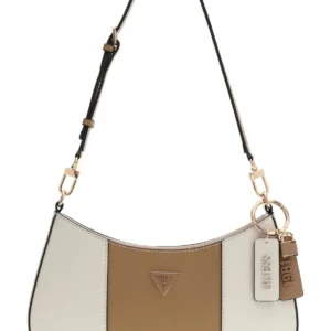 GUESS NOELLE II TOP ZIP SHOULDER BAG - OFF WHITE/BEIGE