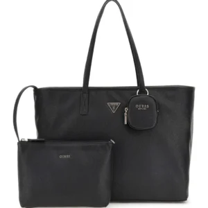 GUESS POWER PLAY II LARGE TECH TOTE - BLACK