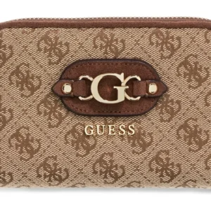 GUESS SAMANTHA SLG MED ZIP AROUND - LATTE LOGO/BROWN