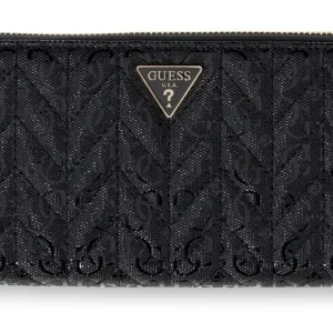 GUESS STACEY SLG LARGE ZIP AROUND - BLACK