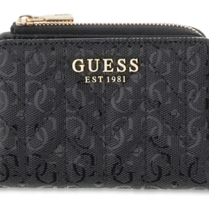 GUESS STACEY SLG ZIP ARND CARD CASE - BLACK