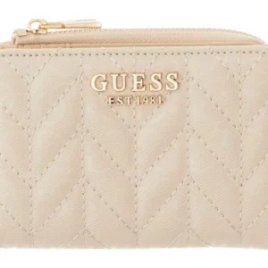 GUESS STACEY SLG ZIP ARND CARD CASE - LIGHT BEIGE