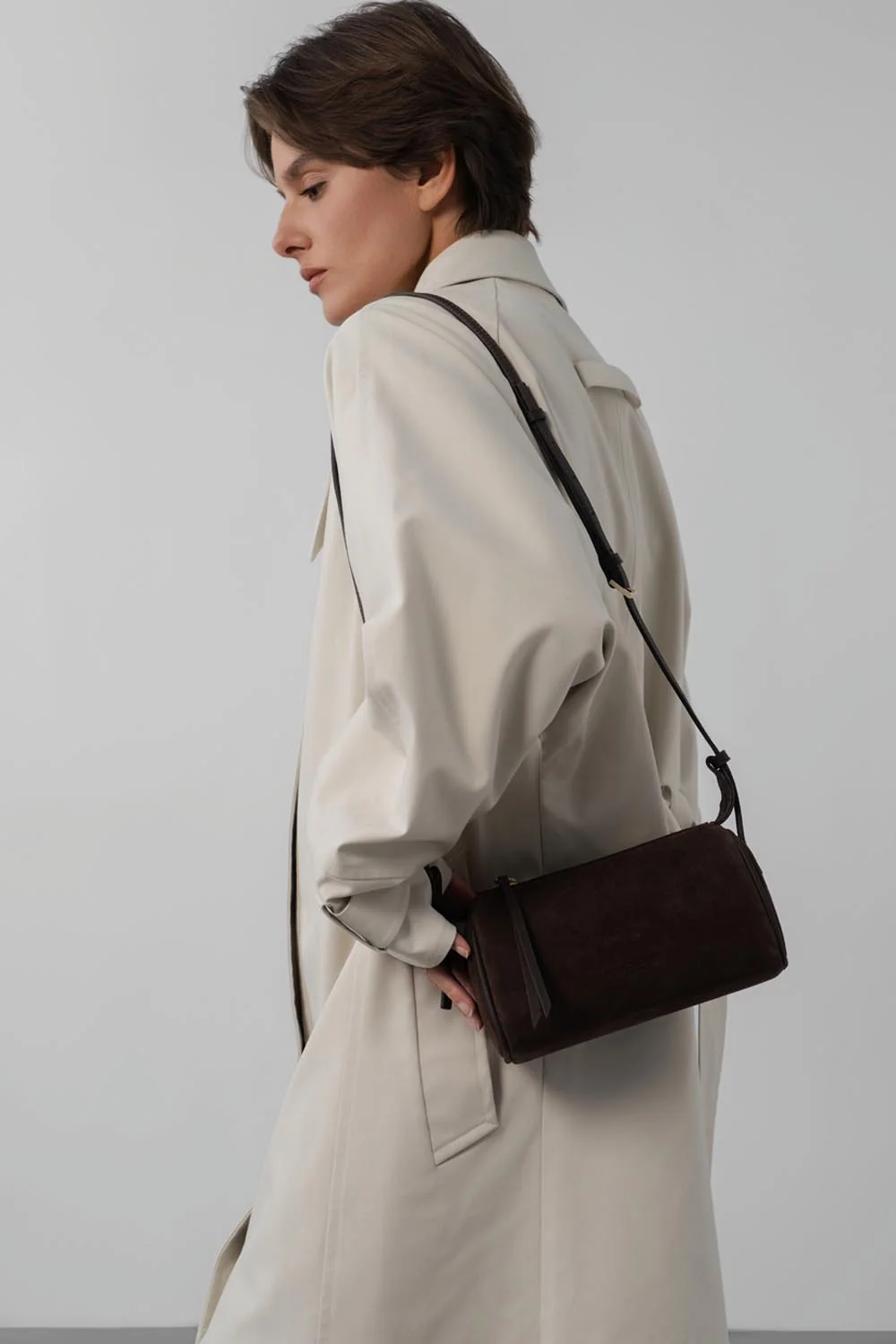 Petit sac rectangle - Suède - Marron – Image 8