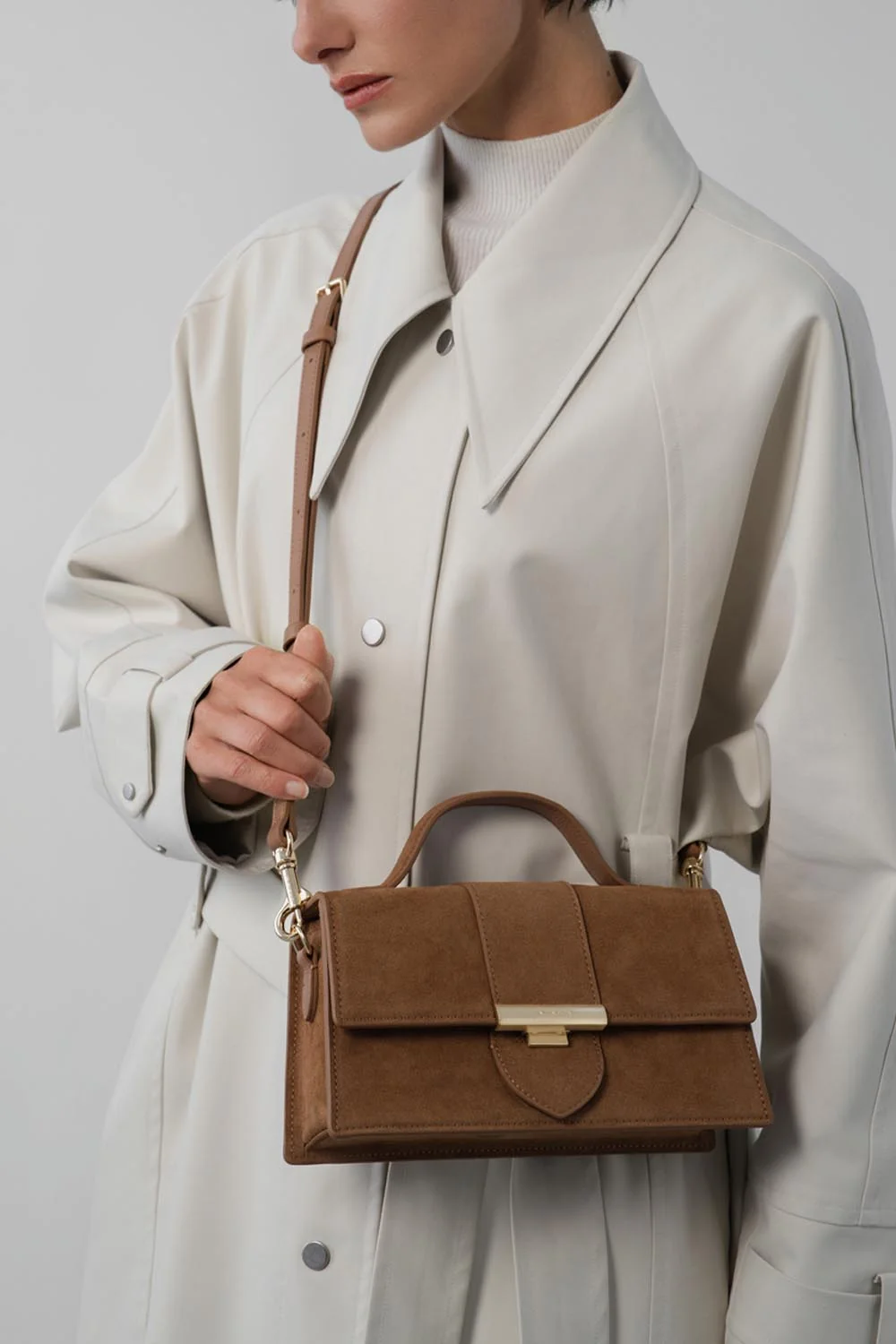 Sac à main - Suède Ily - Camel – Image 7