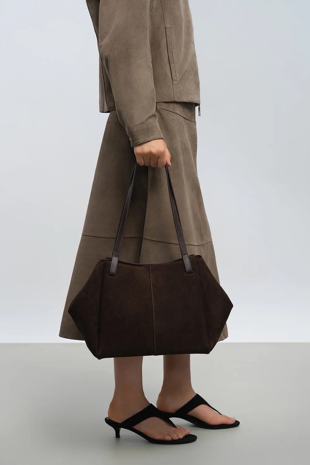 Sac cabas épaule - Suède - Marron – Image 8