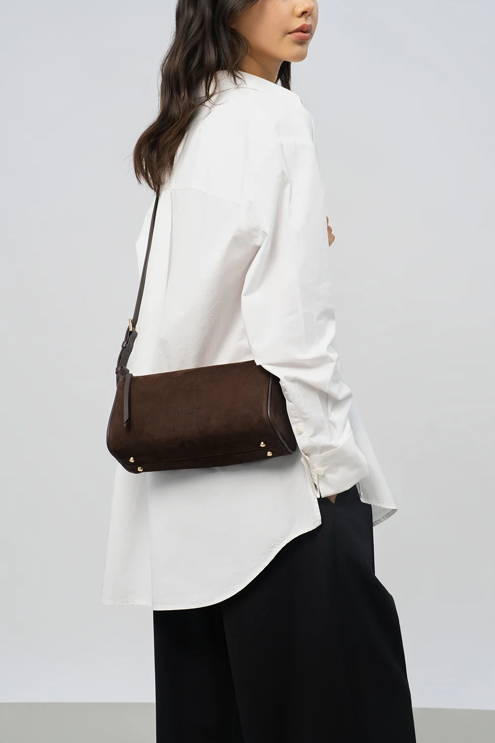 Sac rectangle - Suède - Marron – Image 6